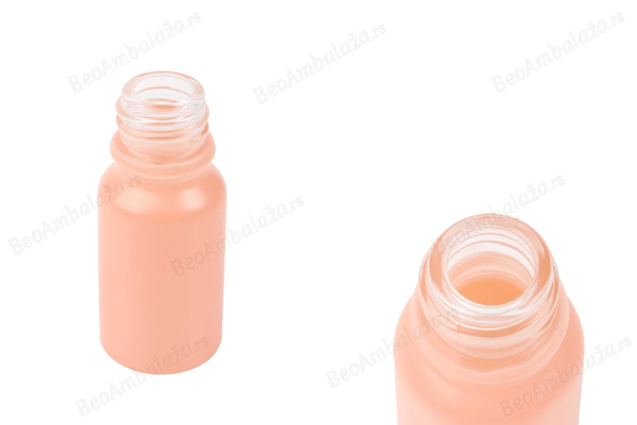 Staklena MAT roze bočica za etarska ulja 10mL, sa grlom PP18-slika_proizvoda