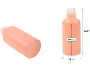 Staklena MAT roze bočica za etarska ulja 50mL, sa grlom PP18-dimenzije_slike