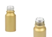 Staklena MAT zlatna bočica za etarska ulja 10mL, sa grlom PP18