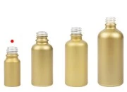 Staklena MAT zlatna bočica za etarska ulja 10mL, sa grlom PP18
