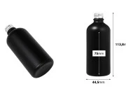 Staklena crna bočica od peskiranog stakla za etarska ulja 100mL, sa grlom PP18 Staklena crna bočica od peskiranog stakla za etarska ulja 100mL, sa grlom PP18