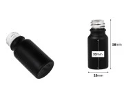 Staklena crna bočica od peskiranog stakla za etarska ulja 10mL, sa grlom PP18 Staklena crna bočica od peskiranog stakla za etarska ulja 10mL, sa grlom PP18