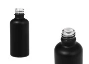 Staklena crna bočica od peskiranog stakla za etarska ulja 50mL, sa grlom PP18 Staklena crna bočica od peskiranog stakla za etarska ulja 50mL, sa grlom PP18