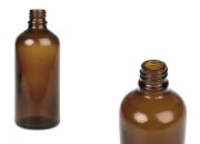Braon staklena bočica za etarska ulja 100mL, sa grlom PP18 - bez zatvarača Braon staklena bočica za etarska ulja 100mL, sa grlom PP18 - bez zatvarača