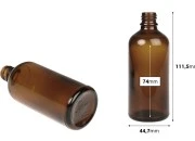 Braon staklena bočica za etarska ulja 100mL, sa grlom PP18 - bez zatvarača Braon staklena bočica za etarska ulja 100mL, sa grlom PP18 - bez zatvarača