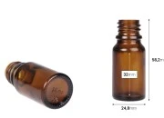 Staklena bočica 10mL za etarska ulja u braon boji, sa grlom PP18 Staklena bočica 10mL za etarska ulja u braon boji, sa grlom PP18-dimenzije_slike