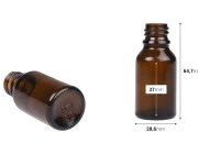 Braon staklena bočica za etarska ulja 15mL, sa grlom PP18 - bez zatvarača Braon staklena bočica za etarska ulja 15mL, sa grlom PP18 - bez zatvarača