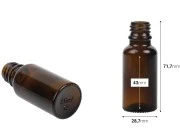 Staklena bočica 20mL za etarska ulja u braon boji, sa grlom PP18 Staklena bočica 20mL za etarska ulja u braon boji, sa grlom PP18