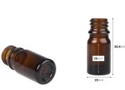 Staklena bočica 5mL za etarska ulja u braon boji, sa grlom PP18 Staklena bočica 5mL za etarska ulja u braon boji, sa grlom PP18-dimenzije_slike