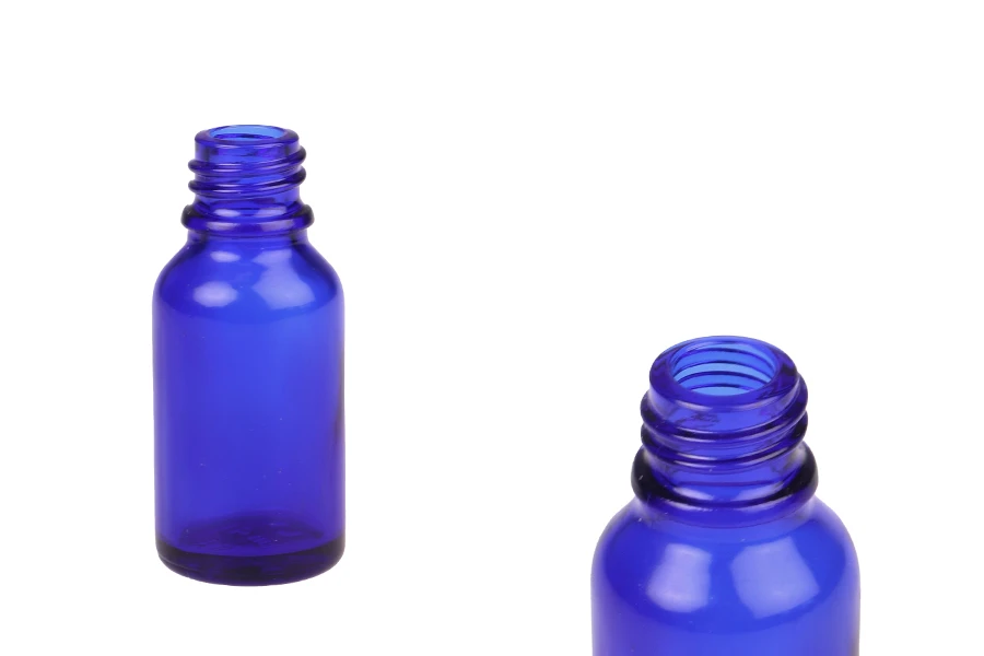 Plava staklena bočica za etarska ulja 15mL, sa grlom PP18 - bez zatvarača-slika_proizvoda