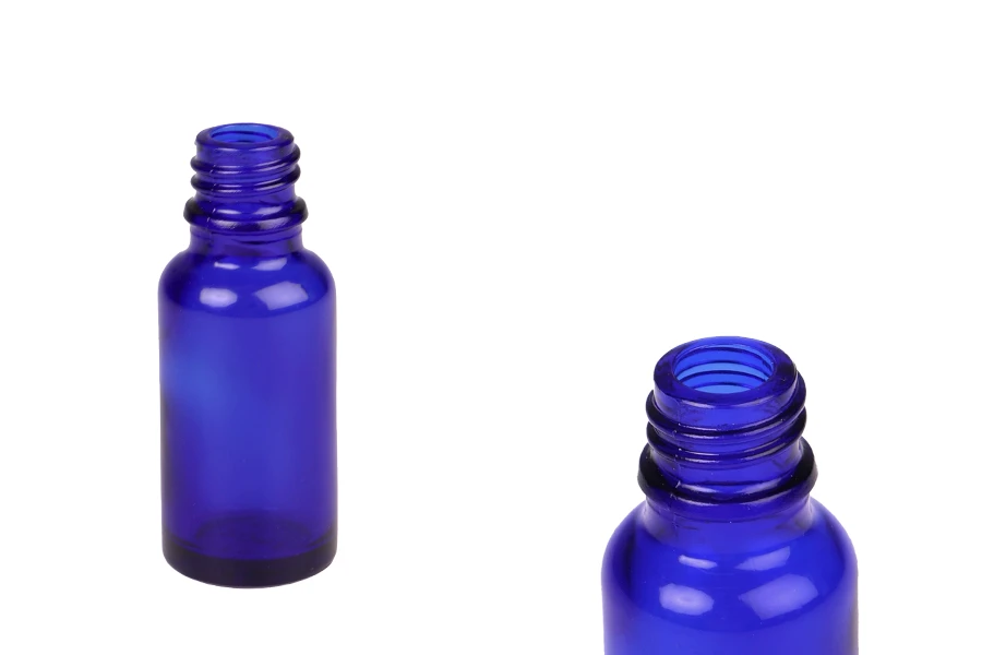 Plava staklena bočica za etarska ulja 20mL, sa grlom PP18 - bez zatvarača-slika_proizvoda