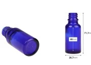 Plava staklena bočica za etarska ulja 20mL, sa grlom PP18 - bez zatvarača-dimenzije_slike