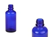 Plava staklena bočica za etarska ulja 50mL, sa grlom PP18 - bez zatvarača-slika_proizvoda