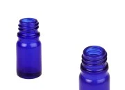 Plava staklena bočica za etarska ulja 5mL, sa grlom PP18 - bez zatvarača