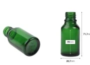 Zelena staklena bočica za etarska ulja 15mL, sa grlom PP18 - bez zatvarača Zelena staklena bočica za etarska ulja 15mL, sa grlom PP18 - bez zatvarača-dimenzije_slike