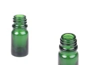 Zelena staklena bočica za etarska ulja 5mL, sa grlom PP18 - bez zatvarača