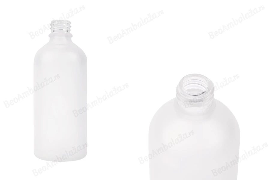 Providna staklena bočica od peskiranog stakla za etarska ulja 100mL, sa grlom PP18 - bez zatvarača-slika_proizvoda
