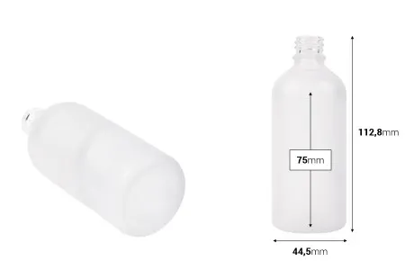 Providna staklena bočica od peskiranog stakla za etarska ulja 100mL, sa grlom PP18 - bez zatvarača-2