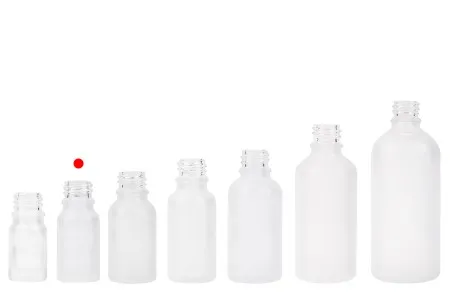 Providna staklena bočica od peskiranog stakla za etarska ulja 10mL, sa grlom PP18 - bez zatvarača-5