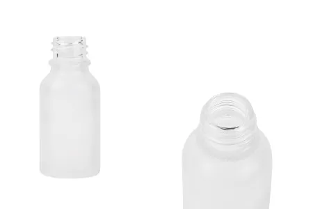 Providna staklena bočica od peskiranog stakla za etarska ulja 15mL, sa grlom PP18 - bez zatvarača-1