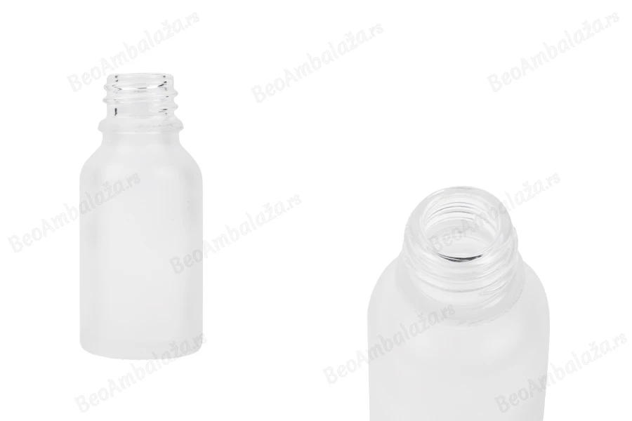 Providna staklena bočica od peskiranog stakla za etarska ulja 15mL, sa grlom PP18 - bez zatvarača-slika_proizvoda