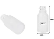 Providna staklena bočica od peskiranog stakla za etarska ulja 15mL, sa grlom PP18 - bez zatvarača-dimenzije_slike