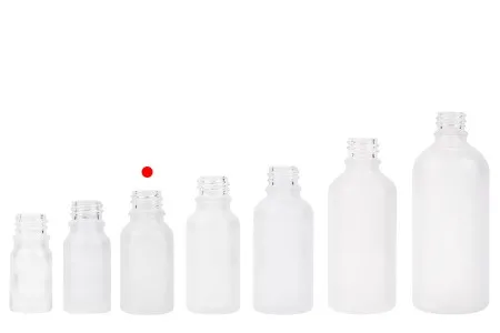 Providna staklena bočica od peskiranog stakla za etarska ulja 15mL, sa grlom PP18 - bez zatvarača-5