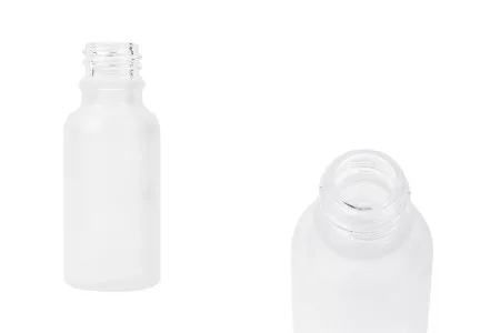 Providna staklena bočica od peskiranog stakla za etarska ulja 20mL, sa grlom PP18 - bez zatvarača-1