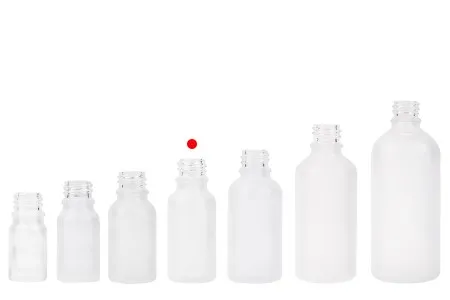 Providna staklena bočica od peskiranog stakla za etarska ulja 20mL, sa grlom PP18 - bez zatvarača-5