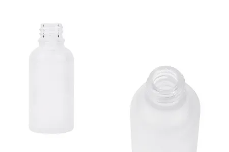 Providna staklena bočica od peskiranog stakla za etarska ulja 30mL, sa grlom PP18 - bez zatvarača-1