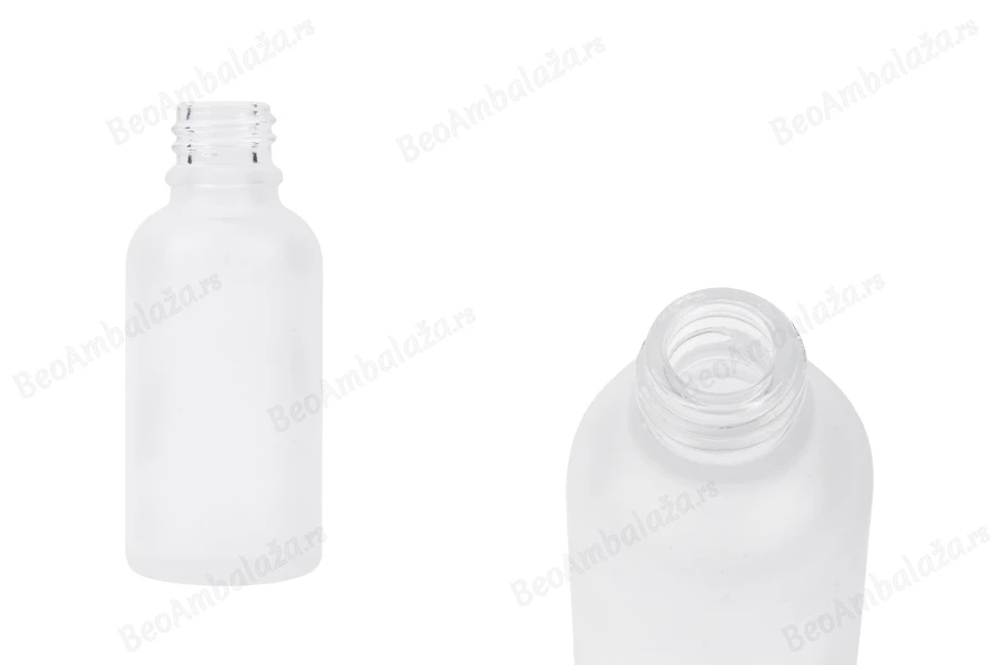 Providna staklena bočica od peskiranog stakla za etarska ulja 30mL, sa grlom PP18 - bez zatvarača-slika_proizvoda