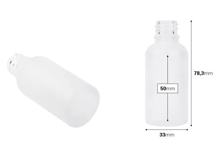 Providna staklena bočica od peskiranog stakla za etarska ulja 30mL, sa grlom PP18 - bez zatvarača-2