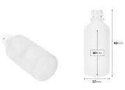 Providna staklena bočica od peskiranog stakla za etarska ulja 50mL, sa grlom PP18 - bez zatvarača-dimenzije_slike