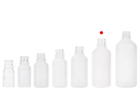 Providna staklena bočica od peskiranog stakla za etarska ulja 50mL, sa grlom PP18 - bez zatvarača-5