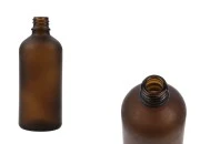 Braon staklena bočica od peskiranog stakla za etarska ulja 100mL, sa grlom PP18 - bez zatvarača-slika_proizvoda