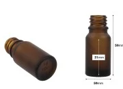 Braon staklena bočica od peskiranog stakla za etarska ulja 10mL, sa grlom PP18 - bez zatvarača Braon staklena bočica od peskiranog stakla za etarska ulja 10mL, sa grlom PP18 - bez zatvarača-dimenzije_slike