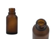 Braon staklena bočica od peskiranog stakla za etarska ulja 15mL, sa grlom PP18 - bez zatvarača Braon staklena bočica od peskiranog stakla za etarska ulja 15mL, sa grlom PP18 - bez zatvarača