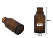 Braon staklena bočica od peskiranog stakla za etarska ulja 15mL, sa grlom PP18 - bez zatvarača Braon staklena bočica od peskiranog stakla za etarska ulja 15mL, sa grlom PP18 - bez zatvarača