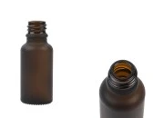 Braon staklena bočica od peskiranog stakla za etarska ulja 20mL, sa grlom PP18 - bez zatvarača Braon staklena bočica od peskiranog stakla za etarska ulja 20mL, sa grlom PP18 - bez zatvarača
