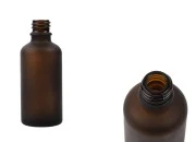 Braon staklena bočica od peskiranog stakla za etarska ulja 50mL, sa grlom PP18 - bez zatvarača-slika_proizvoda