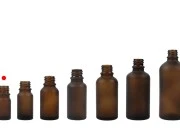 Braon staklena bočica od peskiranog stakla za etarska ulja 5mL, sa grlom PP18 - bez zatvarača Braon staklena bočica od peskiranog stakla za etarska ulja 5mL, sa grlom PP18 - bez zatvarača
