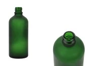 Zelena staklena bočica od peskiranog stakla za etarska ulja 100mL, sa grlom PP18 - bez zatvarača-slika_proizvoda