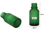 Zelena staklena bočica od peskiranog stakla za etarska ulja 15mL, sa grlom PP18 - bez zatvarača Zelena staklena bočica od peskiranog stakla za etarska ulja 15mL, sa grlom PP18 - bez zatvarača-dimenzije_slike