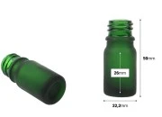 Zelena staklena bočica od peskiranog stakla za etarska ulja 5mL, sa grlom PP18 - bez zatvarača Zelena staklena bočica od peskiranog stakla za etarska ulja 5mL, sa grlom PP18 - bez zatvarača-dimenzije_slike