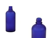 Plava staklena bočica od peskiranog stakla za etarska ulja 100mL, sa grlom PP18 - bez zatvarača-slika_proizvoda