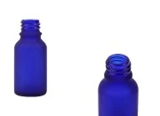 Plava staklena bočica od peskiranog stakla za etarska ulja 15mL, sa grlom PP18 - bez zatvarača-slika_proizvoda