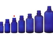 Plava staklena bočica od peskiranog stakla za etarska ulja 15mL, sa grlom PP18 - bez zatvarača-grupa_slika