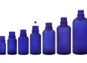 Plava staklena bočica od peskiranog stakla za etarska ulja 20mL, sa grlom PP18 - bez zatvarača-grupa_slika