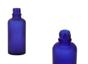 Plava staklena bočica od peskiranog stakla za etarska ulja 50mL, sa grlom PP18 - bez zatvarača-slika_proizvoda