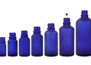 Plava staklena bočica od peskiranog stakla za etarska ulja 50mL, sa grlom PP18 - bez zatvarača-grupa_slika